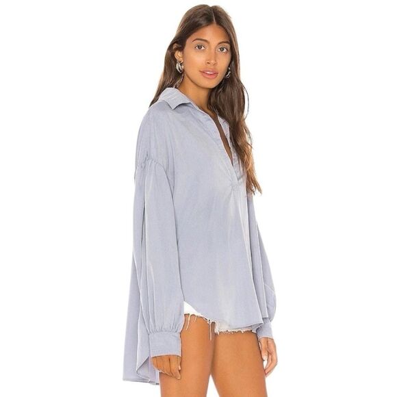 We The Free Love Until Tomorrow Poet Blouse In Sky - Picture 1 of 11
